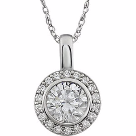 651641:100:P Sterling Silver Cubic Zirconia 18" Necklace