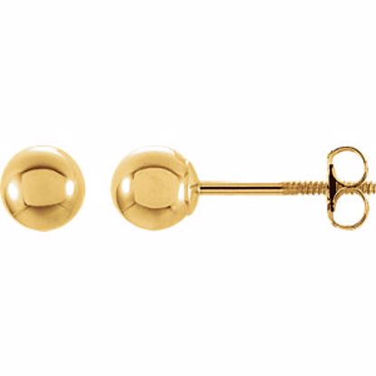 23932:60009:P 14kt Yellow 3mm Round Ball Earrings