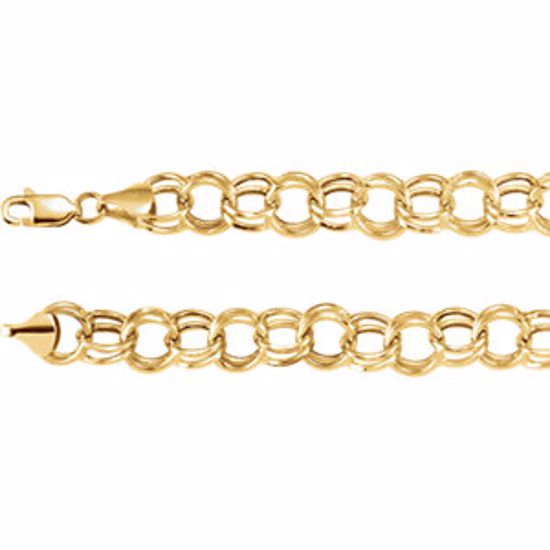 651630:1000:P 14kt Yellow 5.7mm Double Link Charm 7.25" Bracelet