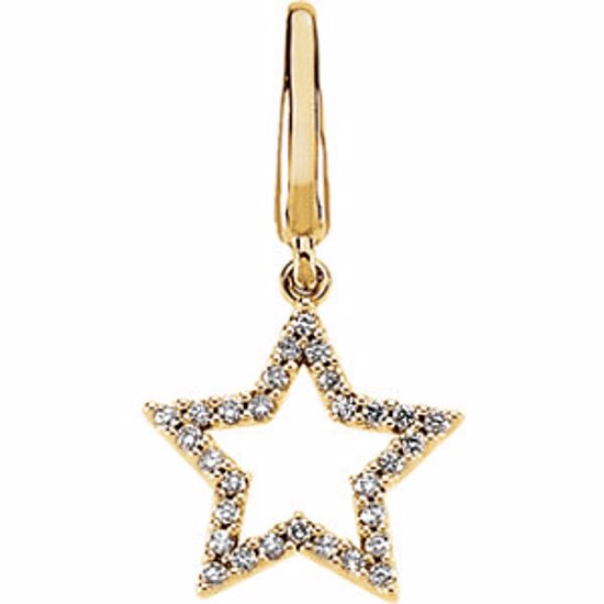 67139:84420:P 14kt Yellow 1/6 CTW Diamond Star Charm