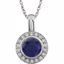 651641:104:P Sterling Silver Dark Blue Cubic Zirconia 18" Necklace