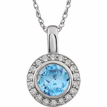 651641:102:P Sterling Silver Light Blue Cubic Zirconia 18" Necklace