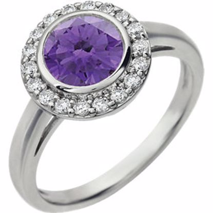 651639:101:P Sterling Silver Purple Cubic Zirconia Ring