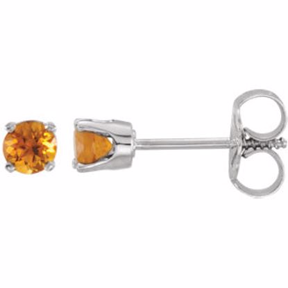 651643:70002:P 14kt White Citrine Youth Earrings