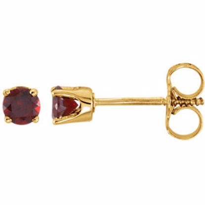 651643:70005:P 14kt Yellow Mozambique Garnet Youth Earrings