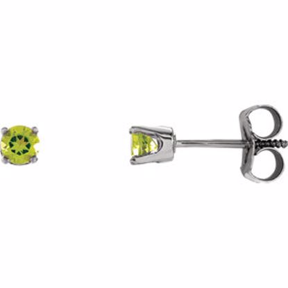 651643:70012:P 14kt White Peridot Youth Earrings