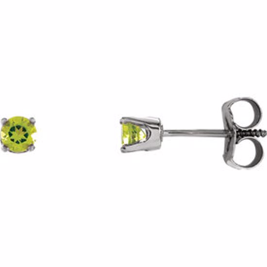 651643:70012:P 14kt White Peridot Youth Earrings