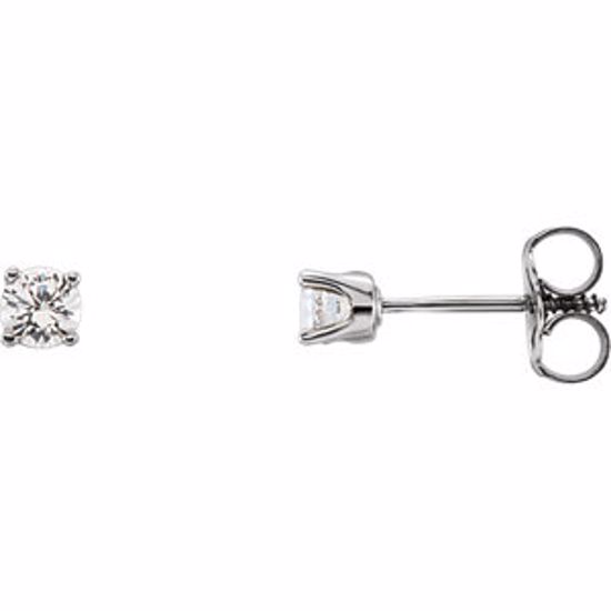 651643:70022:P 14kt White White Sapphire Youth Earrings