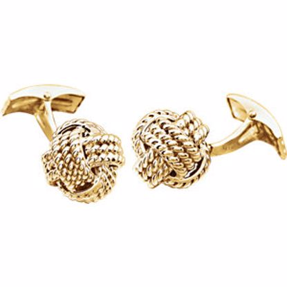 651642:1001:P 14kt Yellow Knot Cuff Links