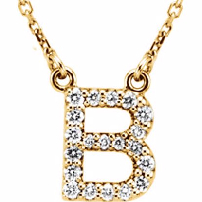 67311:127:P 14kt Yellow Letter "B" 1/6 CTW Diamond 16" Necklace