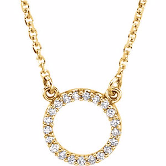 66417:100002:P 14kt Yellow 1/10 CTW Diamond Circle 16" Necklace