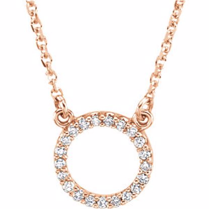 66417:100003:P 14kt Rose 1/10 CTW Diamond Circle 16" Necklace