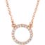66417:100003:P 14kt Rose 1/10 CTW Diamond Circle 16" Necklace