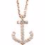 66413:100003:P 14kt Rose 1/8 CTW Diamond Anchor Necklace