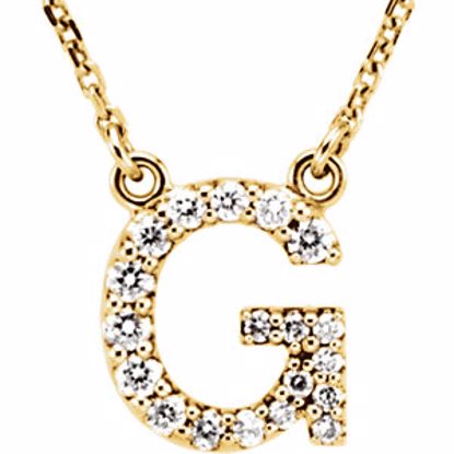 67311:132:P 14kt Yellow Letter "G" 1/6 CTW Diamond 16" Necklace