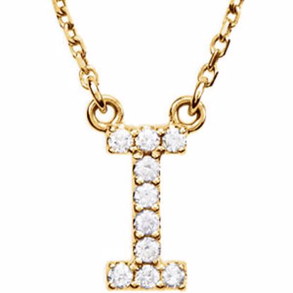 67311:134:P 14kt Yellow Letter "I" 1/10 CTW Diamond 16" Necklace