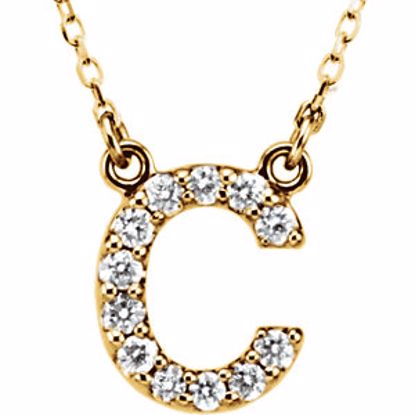 67311:128:P 14kt Yellow Letter "C" 1/6 CTW Diamond 16" Necklace