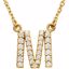 67311:138:P 14kt Yellow Letter "M" 1/5 CTW Diamond 16" Necklace