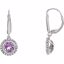 651446:100:P 14kt White Amethyst & 1/6 CTW Diamond Earrings