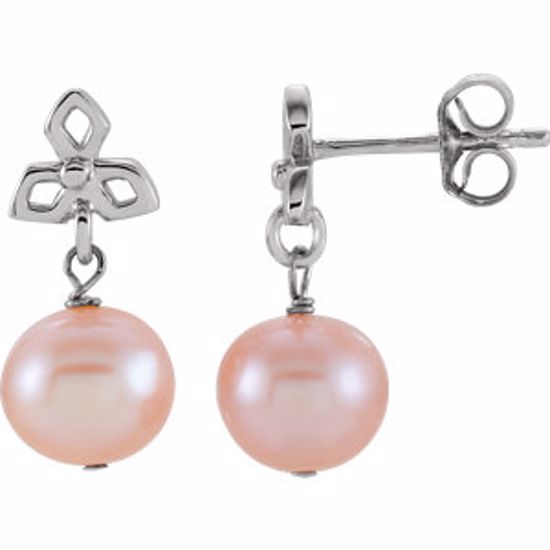 651657:100:P Sterling Silver Freshwater Cultured Pearl Dangle Earrings