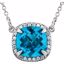 85904:70000:P 14kt White Swiss Blue Topaz & .06 CTW Diamond 16" Necklace