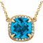 85904:70001:P 14kt Yellow Swiss Blue Topaz & .06 CTW Diamond 16" Necklace
