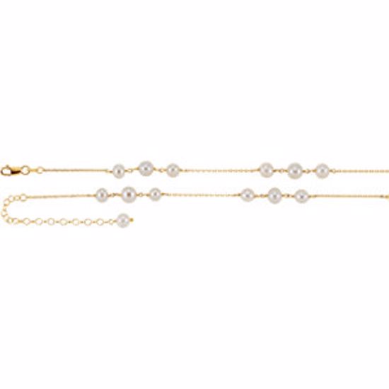 651650:100:P 14kt Yellow Freshwater Cultured Pearl Necklace