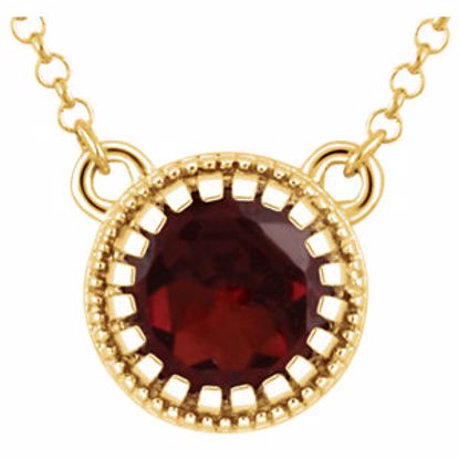 651611:101:P 14kt Yellow Garnet "January" 18" Birthstone Necklace