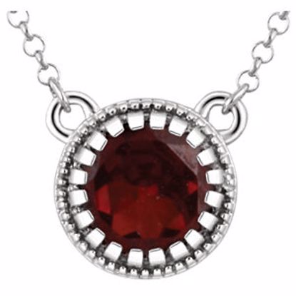 651611:102:P 14kt White Garnet "January" 18" Birthstone Necklace