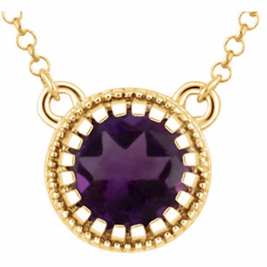 651611:103:P 14kt Yellow Amethyst "February" 18" Birthstone Necklace