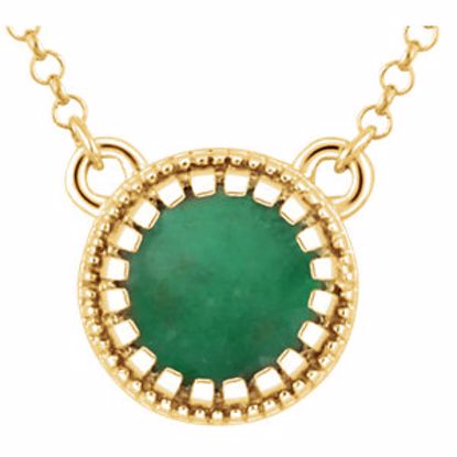 651611:109:P 14kt Yellow Emerald "May" 18" Birthstone Necklace