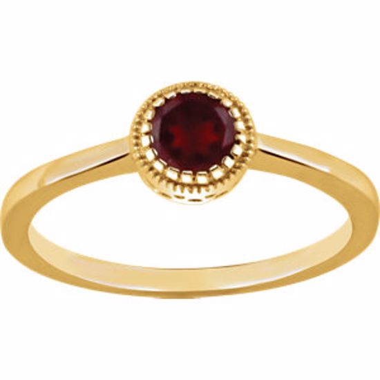651609:101:P 14kt Yellow Garnet "January" Birthstone Ring