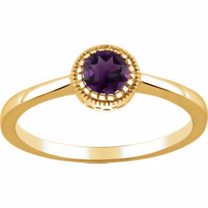 651609:103:P 14kt Yellow Amethyst "February" Birthstone Ring