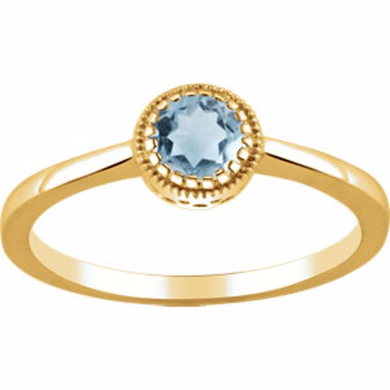 651609:105:P 14kt Yellow Aquamarine "March" Birthstone Ring