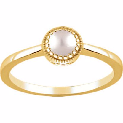 651609:111:P 14kt Yellow Freshwater Cultured Pearl "June" Birthstone Ring
