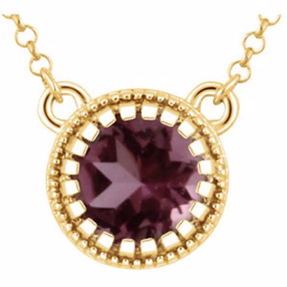 651611:119:P 14kt Yellow Pink Tourmaline "October" 18" Birthstone Necklace