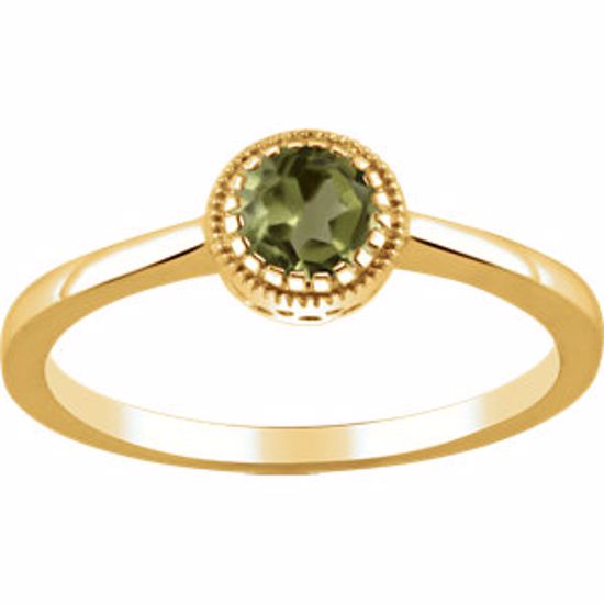 651609:115:P 14kt Yellow Peridot "August" Birthstone Ring