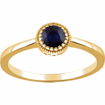 651609:117:P 14kt Yellow Blue Sapphire "September" Birthstone Ring