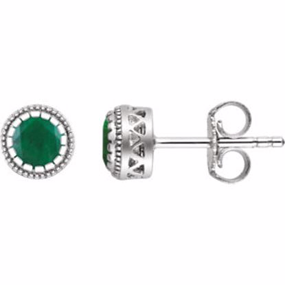 651610:110:P 14kt White Emerald "May" Birthstone Earrings