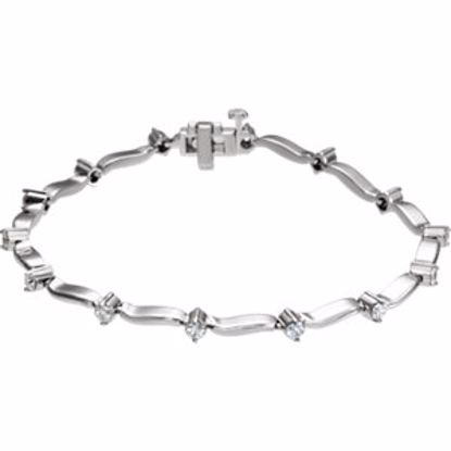 BRC657:60000:P 14kt White 1 CTW Diamond Line Bracelet