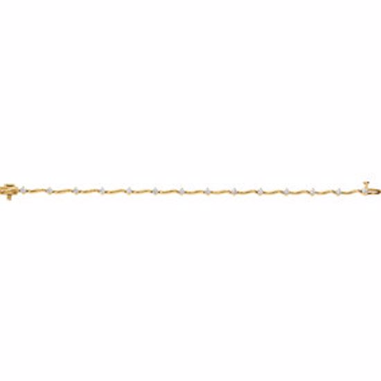 BRC657:60001:P 14kt Yellow 1 CTW Diamond Line Bracelet