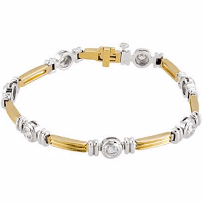 BRC651:60002:P 14kt Yellow & White 1 CTW Diamond Line Bracelet