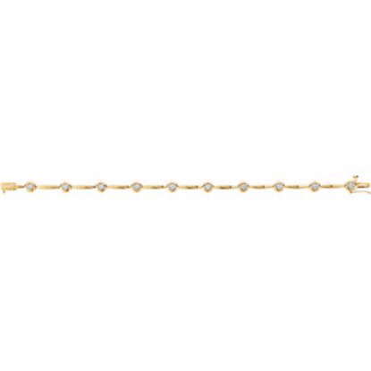 BRC659:60001:P 14kt Yellow 1 CTW Diamond Line 7.5" Bracelet