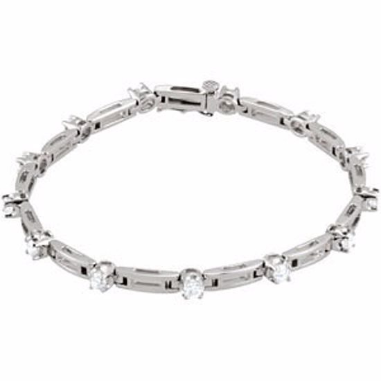 BRC665:60000:P 14kt White 3/4 CTW Diamond Line 7.25" Bracelet