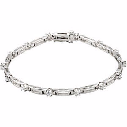 BRC665:60002:P 14kt White 1 1/3 CTW Diamond Line 7.25" Bracelet