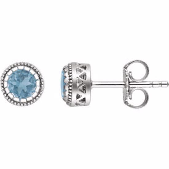 651610:136:P 14kt White Swiss Blue Topaz "December" Birthstone Earrings