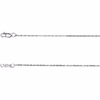 CH1024:1003:P 14kt White 1mm Diamond-Cut Rope 20" Chain