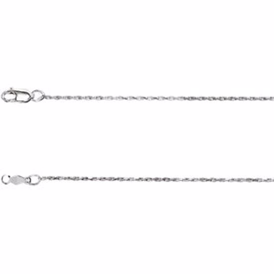 CH1024:1004:P 14kt White 1mm Diamond-Cut Rope 24" Chain