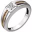 651620:60001:P 14kt White & Yellow 1/4 CTW Diamond Men's Ring