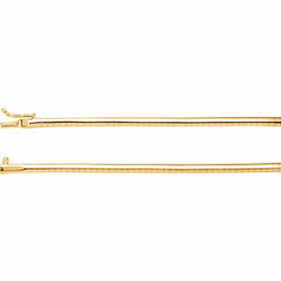 CH1025:1003:P 14kt Yellow 3mm Omega 18" Chain